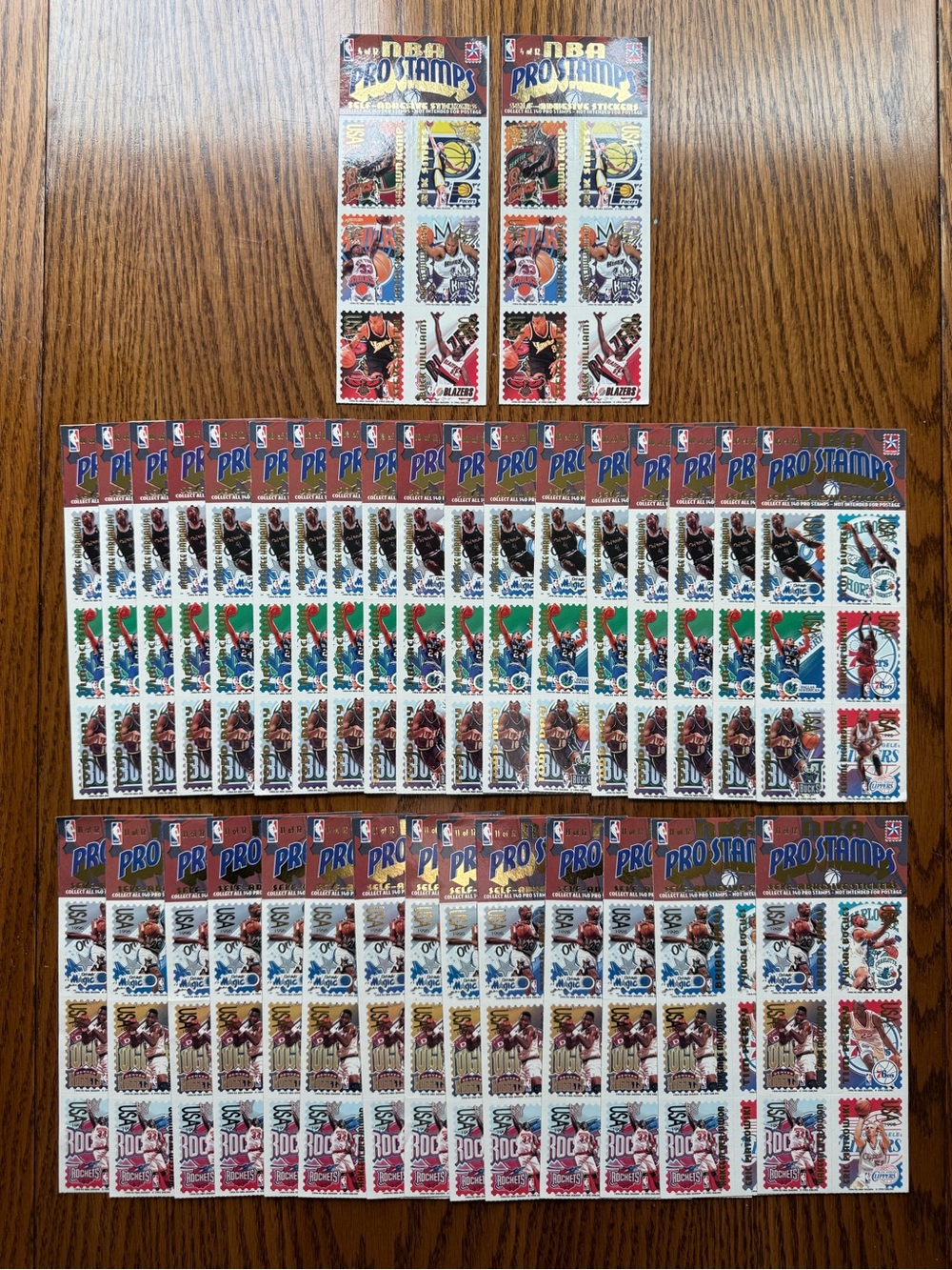 NBA Pro Stamps Vintage Collector Sheets